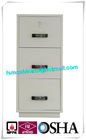 Steel 3 Drawer Fireproof Safety Cabinet , Fire Resistant File Cabinet For Paper Documents