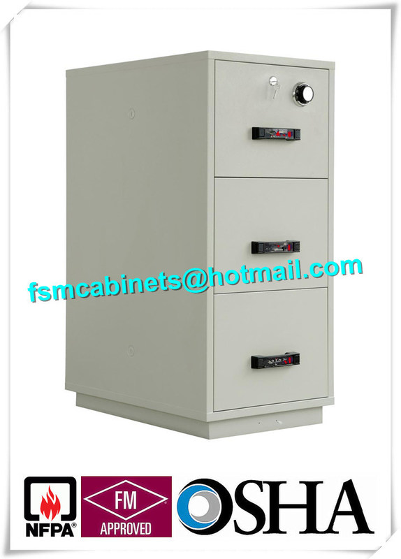 Steel 3 Drawer Fireproof Safety , Fire Resistant File