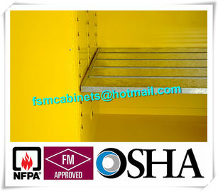 Yellow Industrial Safety Cabinets , Flame Proof Storage Cabinets For Waste Chemical